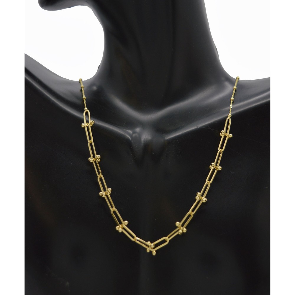 Real 14K Yellow Gold 18" necklace Hard wear Jax Bead Chain Necklace 3.0 gram